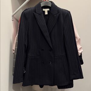 H&M Navy Pinstripe Blazer